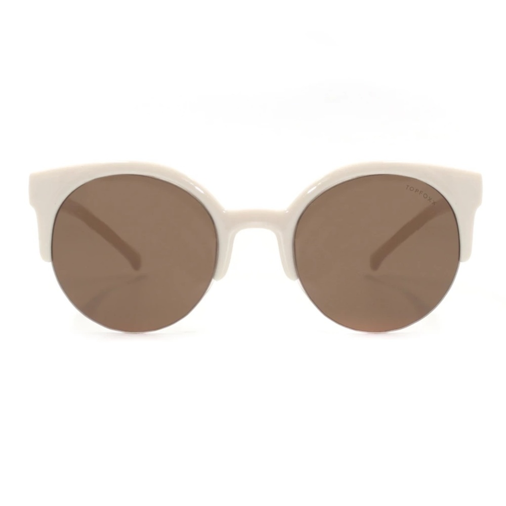 3 Mocha Brown Retro Round Sunglasses | TOPFOXX.